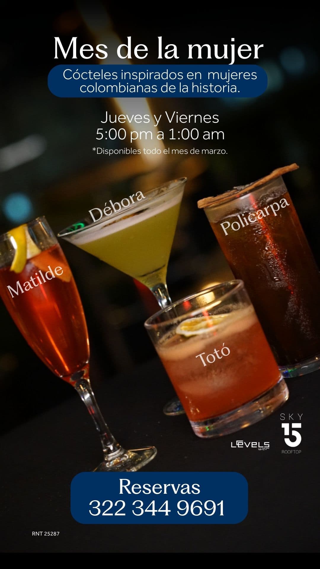 3. Hilton Bogota Cocteles de la mujer